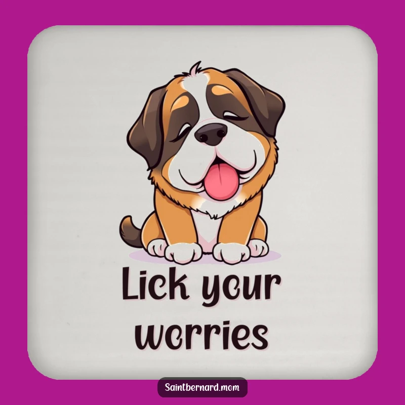 Funny Saint Bernard Lady Coaster: Comfort Lick Protection, Gentle Table Gift
