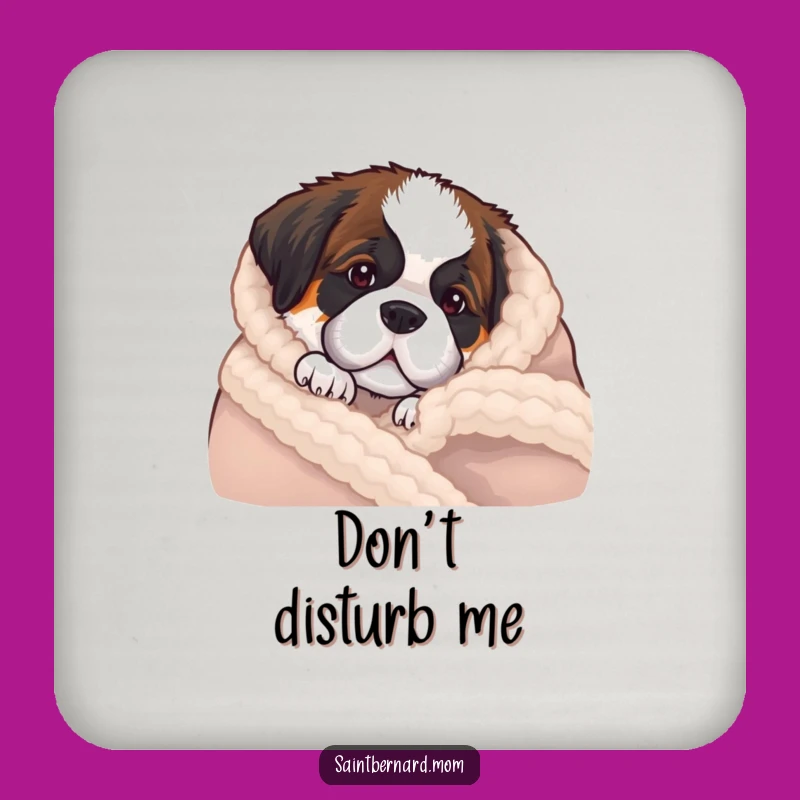 Funny Saint Bernard Puppy Blanket Coaster - Cozy Dog Gift