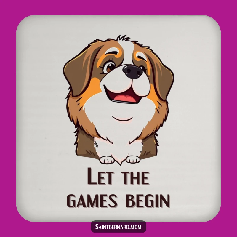 Funny Saint Bernard Lady Coaster: Playful Glint, Protect with Personality