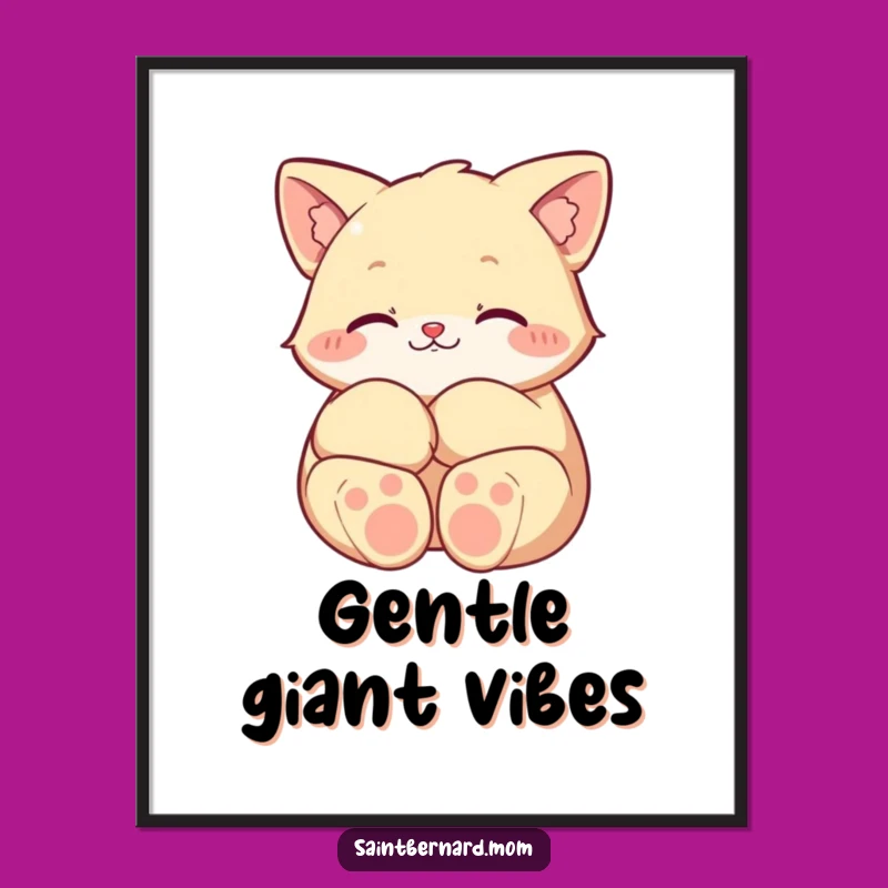 Funny Protective Paws Character Poster: Guardian Wall Art, Unique Funny Gift