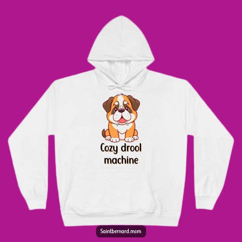 Cozy Funny Saint Bernard Drool Hoodie: Warm, Humorous Dog Lover Apparel!