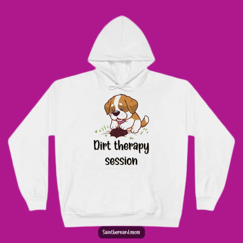 Cozy Funny Saint Bernard Lady Hoodie: Happy Digging, Warm & Humorous