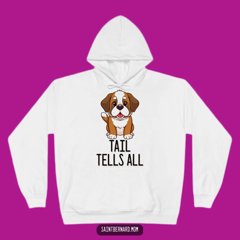 Funny Kawaii Saint Bernard Hoodie - Cozy Wagging Tail Sweatshirt Gift