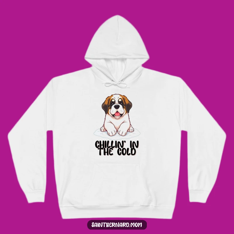 Warm Funny Saint Bernard Snow Paws Hoodie: Cozy Winter Comfort & Dog Love!