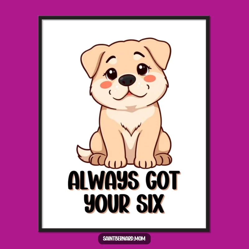 Free Printable Wall Art: Calm Protective Dog, Watchful Guardian Decor Downloadable