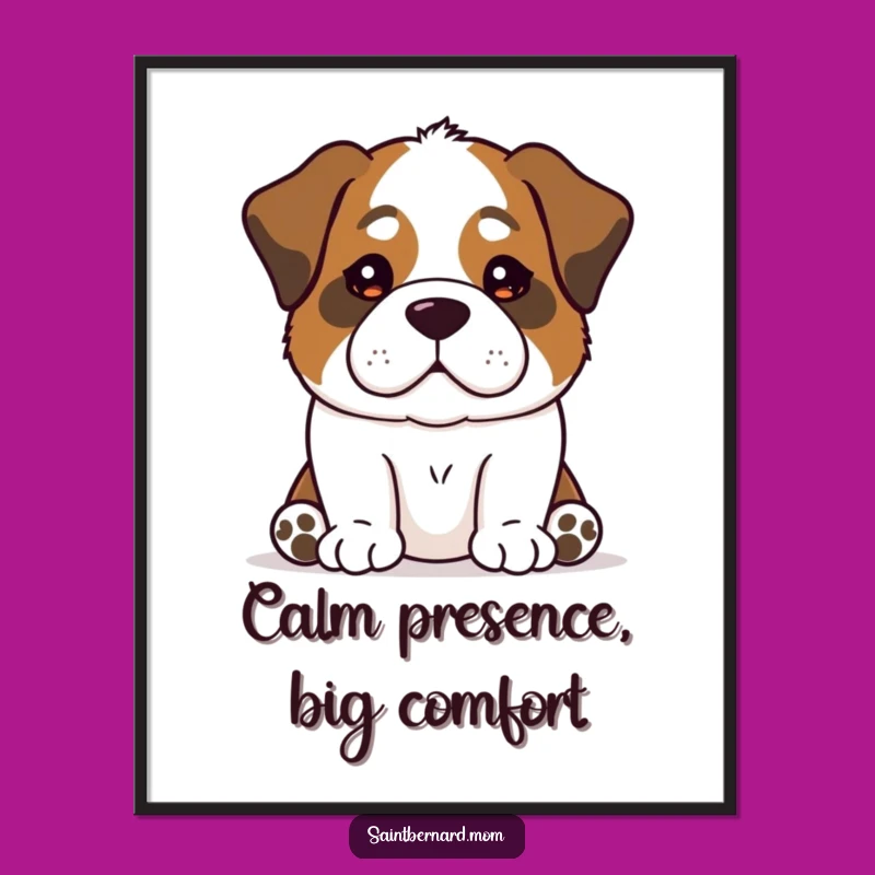 Free Printable Wall Art: Calm Saint Bernard Decor - Downloadable Reassuring Dog Art
