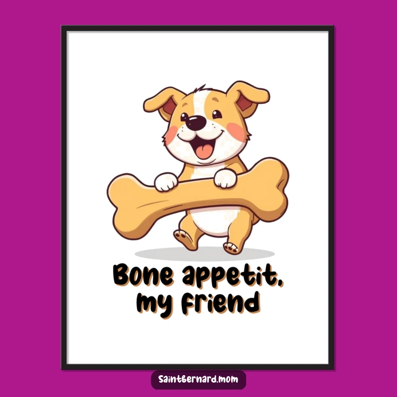 Free Printable Wall Art: Big Bone Dog - Comical Downloadable Decor