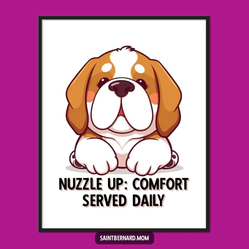 Free Printable Wall Art: Comforting Saint Bernard Nuzzle - Cozy Downloadable Art