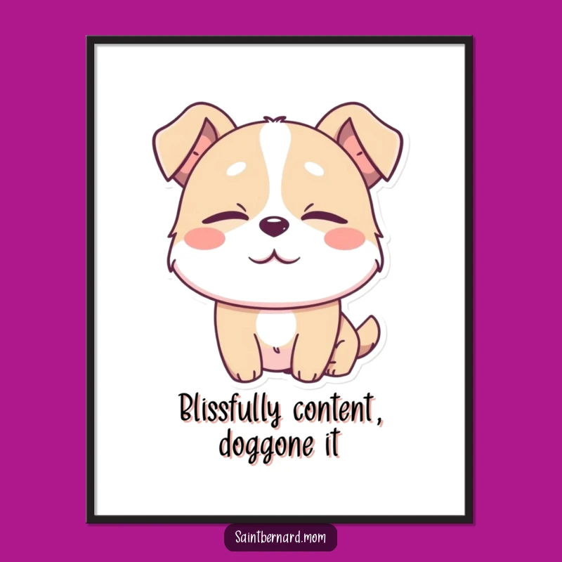 Free Printable Wall Art: Contented Dog, Humorous Downloadable Art for Peaceful Homes!