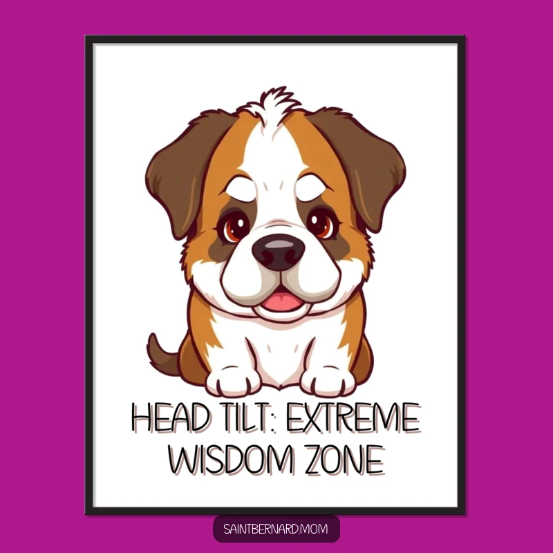 Free Printable Wall Art: Goofy Saint Bernard Dog, Charming Downloadable Art for Pet Lovers' Homes