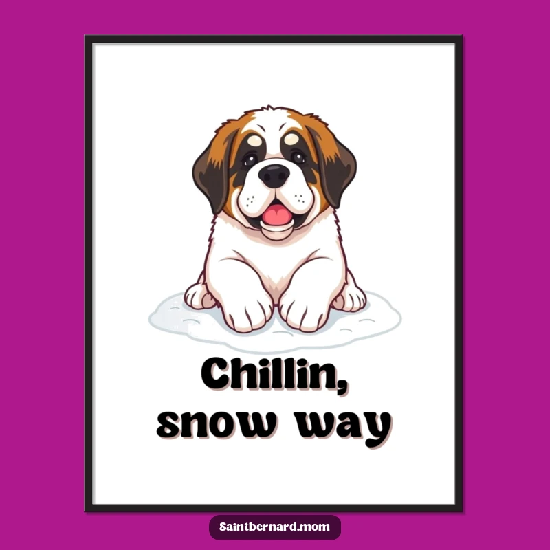 Free Printable Wall Art: Saint Bernard Snow Paws Decor - Downloadable Calm Winter Art