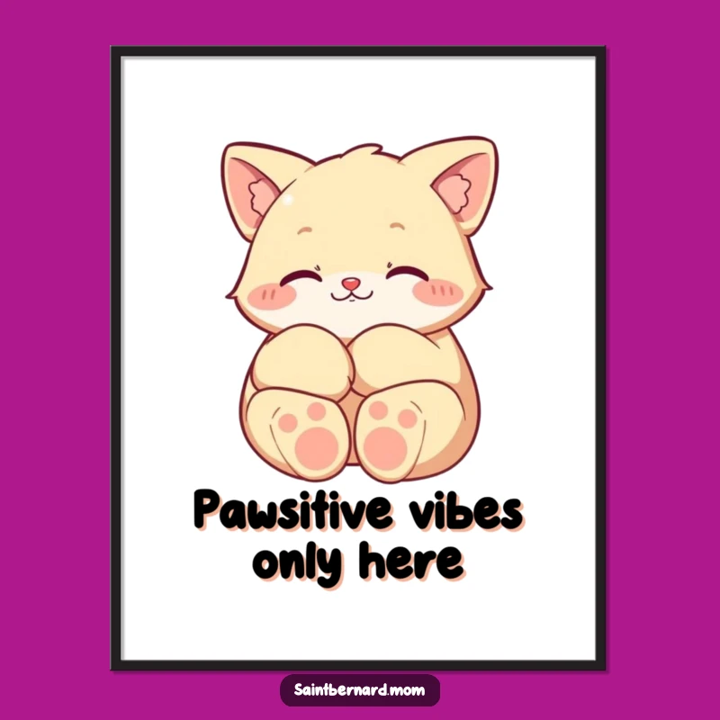 Funny Free Printable Wall Art: Protective Paws Character Downloadable Comfort