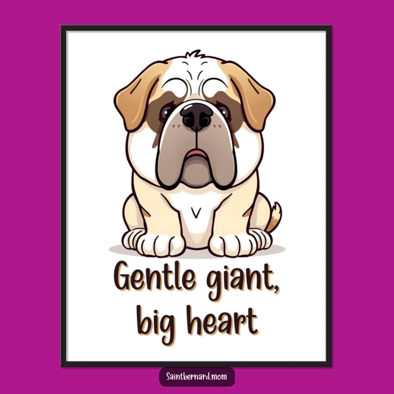 Free Printable Wall Art: Gentle Giant Saint Bernard Decor - Downloadable Kind Dog Art
