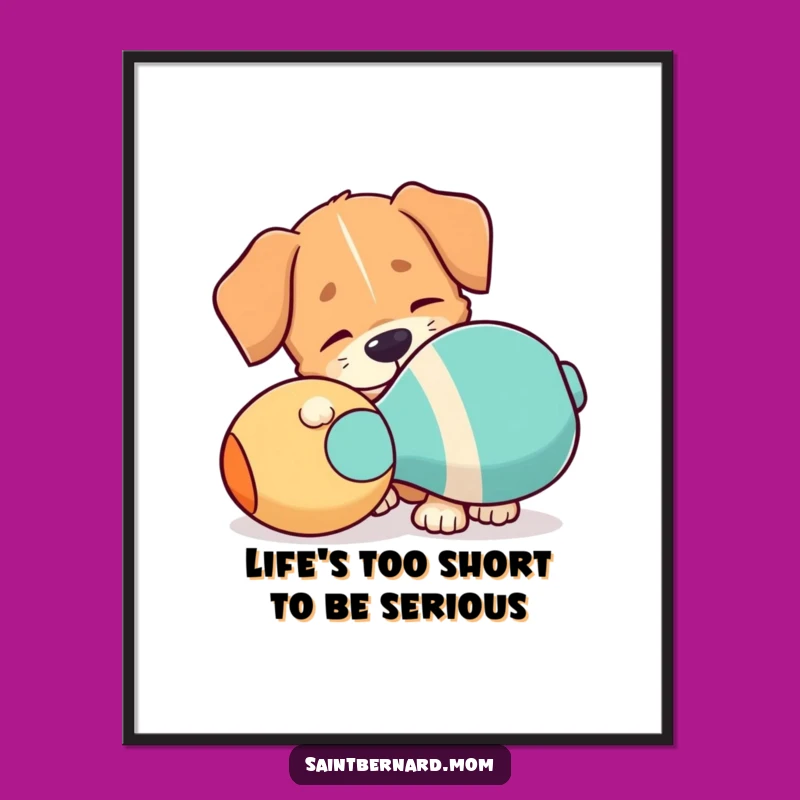 Free Printable Wall Art: Floppy Ear Dog, Squeaky Toy Fun Decor Downloadable