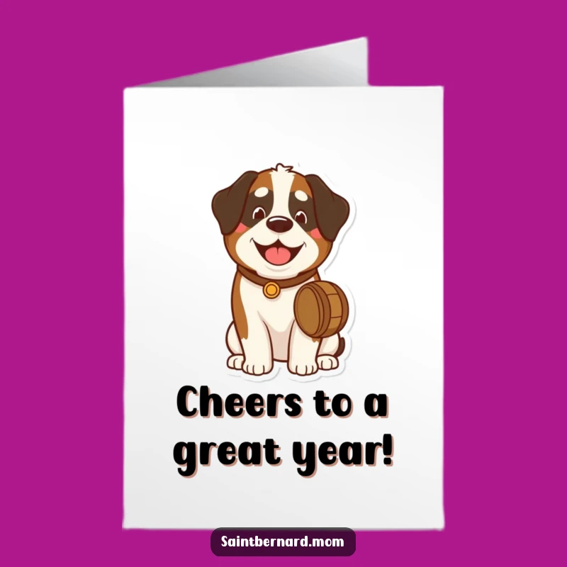Free Printable St Bernard Birthday Card: Barrel Dog Downloadable Gift