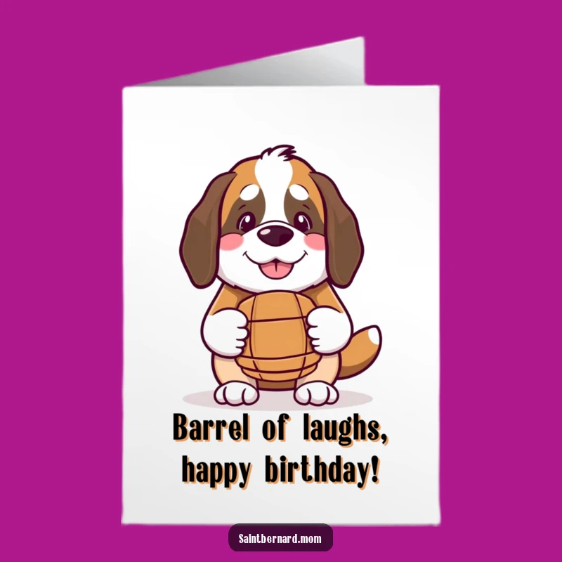 Free Printable Funny Birthday Card: Kawaii Saint Bernard Benevolent Smile Downloadable Gift