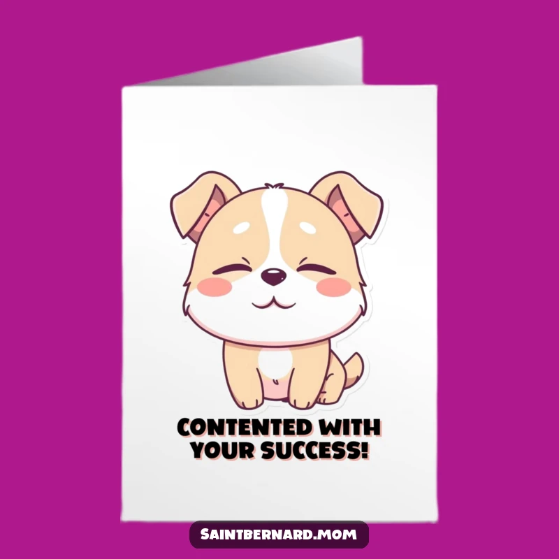 Free Printable Dog Congratulations Card: Contented Smile, Humorous Downloadable Gift!