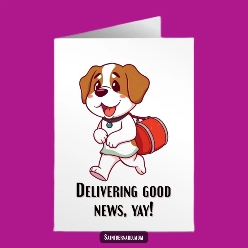 Free Printable Congrats Card: Saint Bernard With Barrel Funny Downloadable Gift