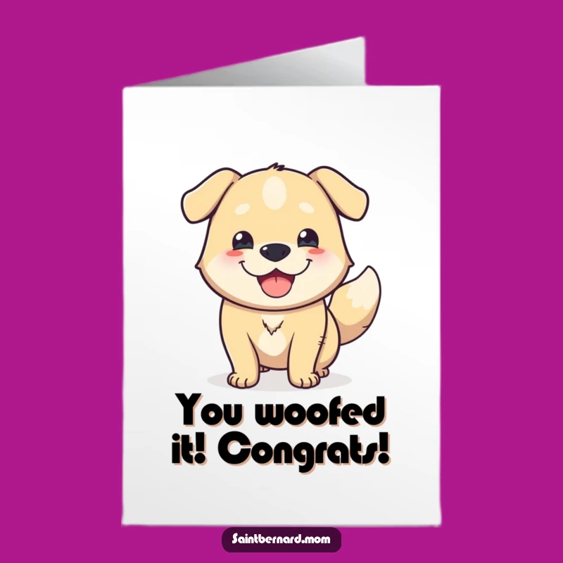 Free Printable Congrats Card: Massive Happy Dog Wagging Tail Celebration Downloadable