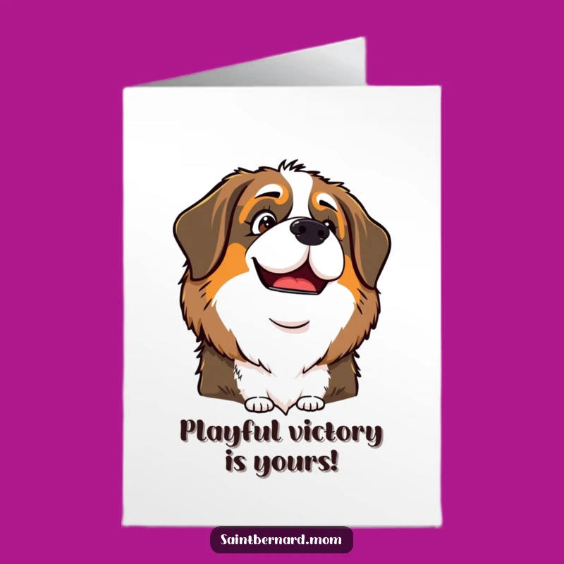 Free Printable Congrats Card: Playful Saint Bernard Lady for a Naughty Download