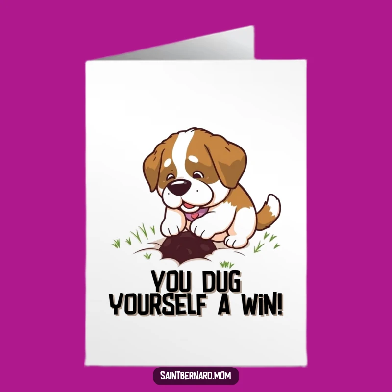 Free Printable Congrats Card: Digging Saint Bernard Lady for a Joyful Download