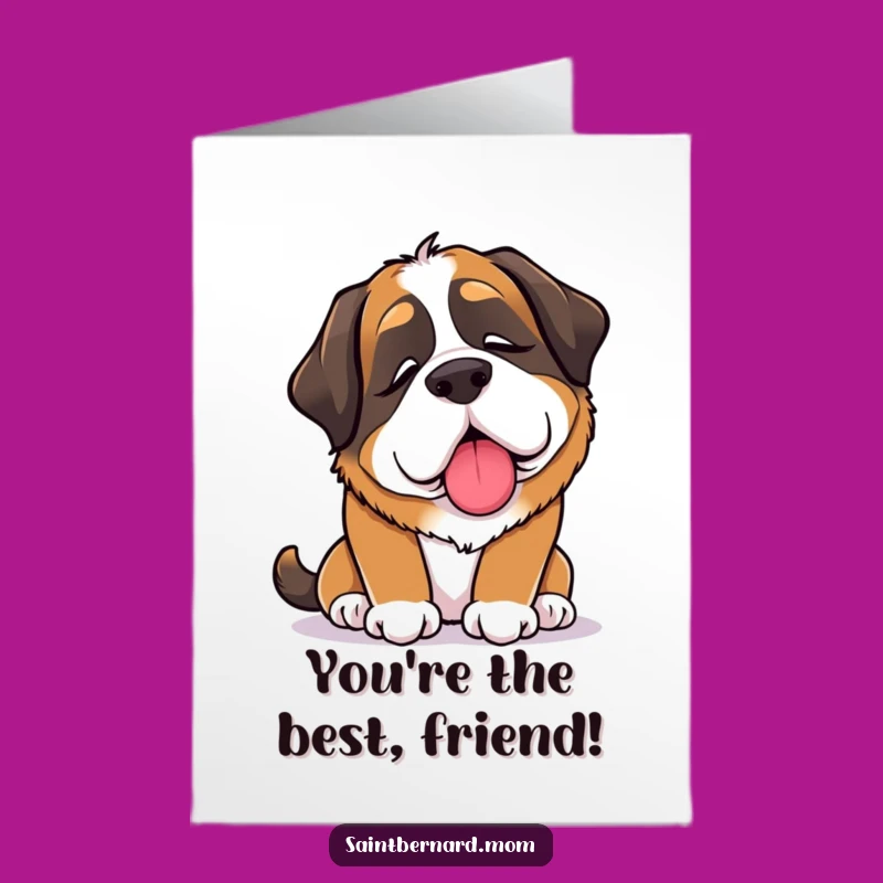 Free Printable Congrats Card: Comforting Saint Bernard Lick Funny Downloadable Gift