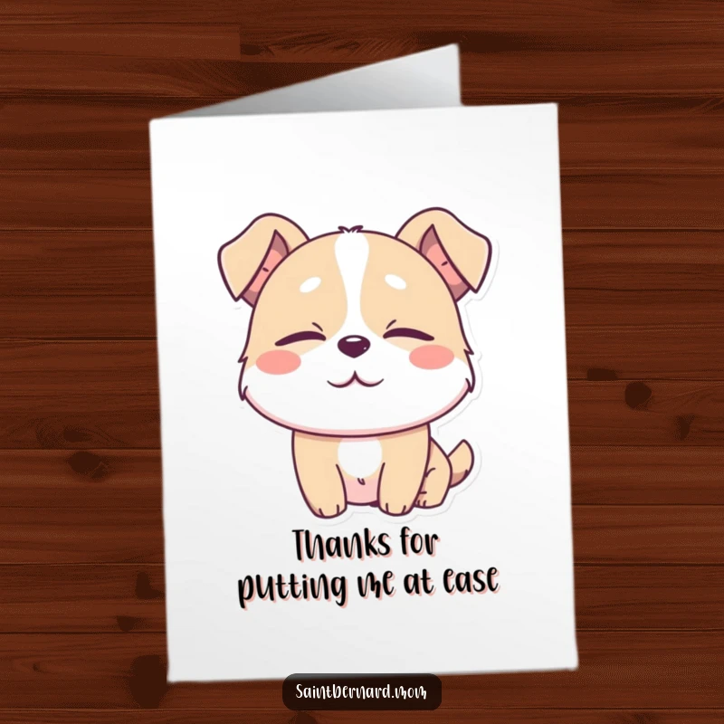 Funny Free Printable Thank You Card: Dog with eyes half-closed in deep contentment, offering a look of pure, happy gratitude.