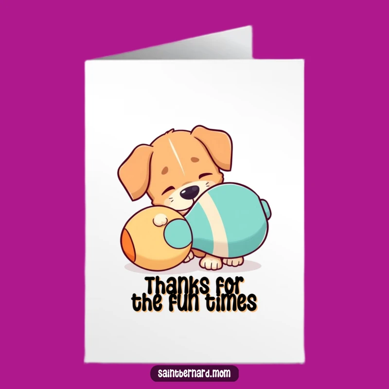Free Printable Thank You Card: Floppy Ear Dog, Squeaky Toy Thanks Downloadable