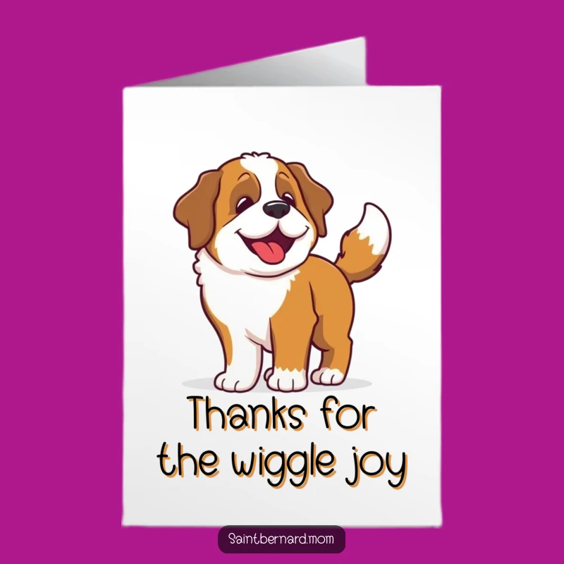 Free Printable Thank You Card: Grateful Saint Bernard Dog, Wiggle-Worthy Downloadable Greeting