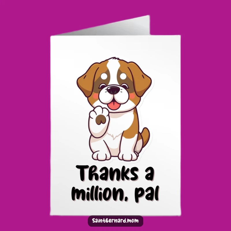 Free Printable Thank You Card: Kawaii Saint Bernard Friendship Paw