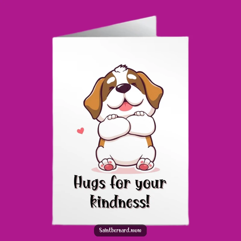 Free Printable Thank You Card: Saint Bernard Hug - Downloadable Gratitude Greeting