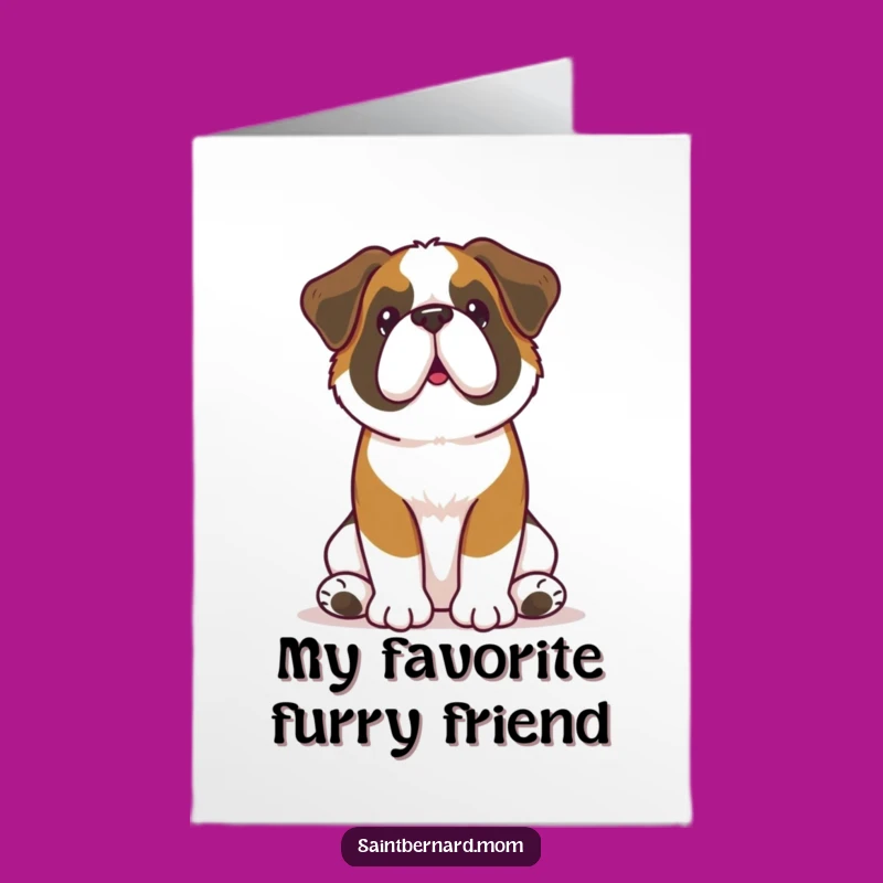 Free Printable Kawaii St Bernard Thank You Card: Attentive Dog Downloadable Gift