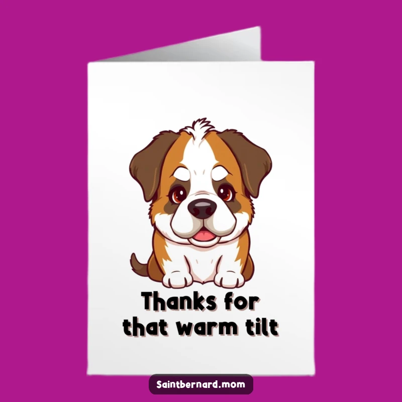 Free Printable Thank You Card: Kind Saint Bernard Dog, Heartfelt Downloadable Greeting for Gratitude