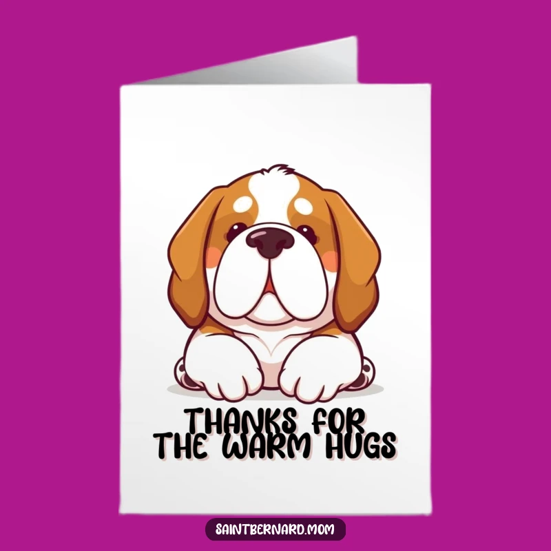 Free Printable Thank You Card: Gentle Saint Bernard Nuzzle - Comforting Gratitude