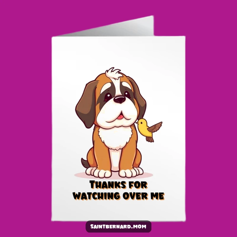 Free Printable Saint Bernard Thank You Card: Grateful Guardian's Look - Funny DIY Gift