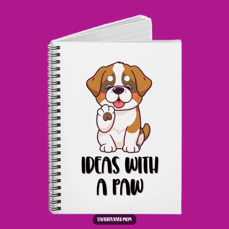 Funny Kawaii Saint Bernard Paw Notebook - Jot Down Friendship Notes
