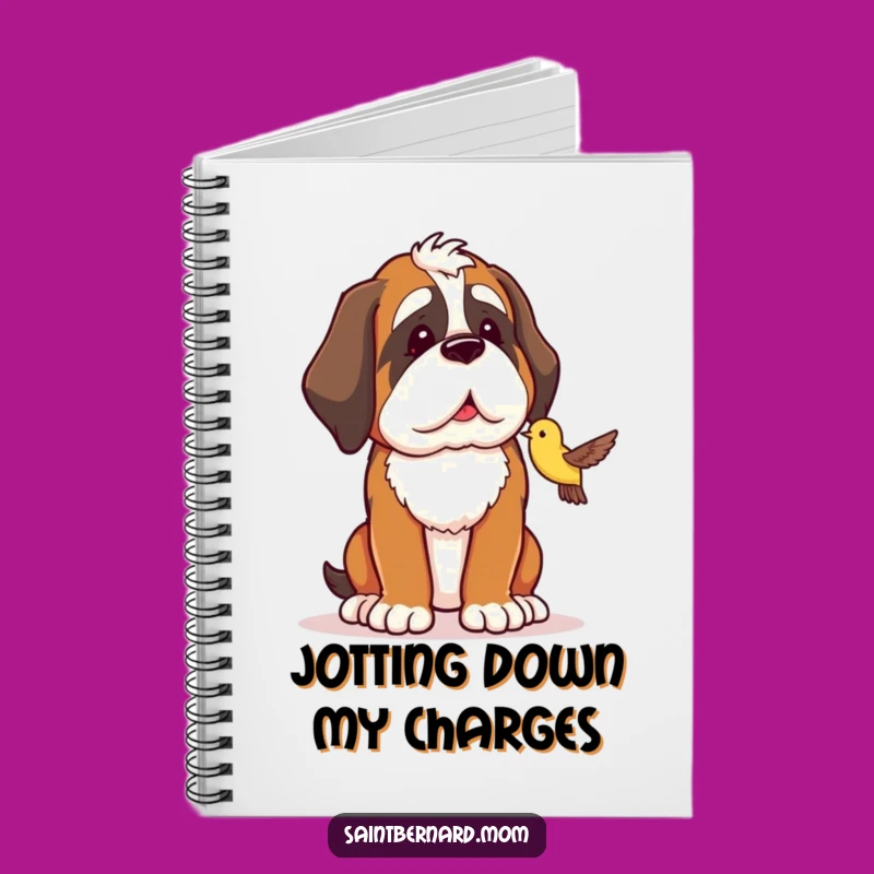 Funny Saint Bernard Notebook - Bird Protector - Journal Gift