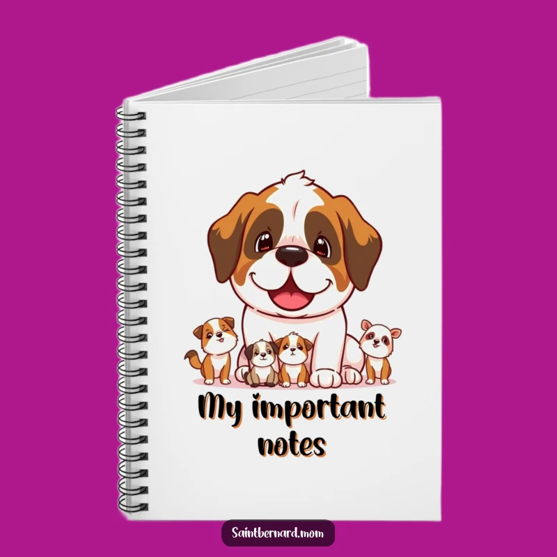 Funny Saint Bernard Protector Notebook - Jot Down Protective Thoughts!