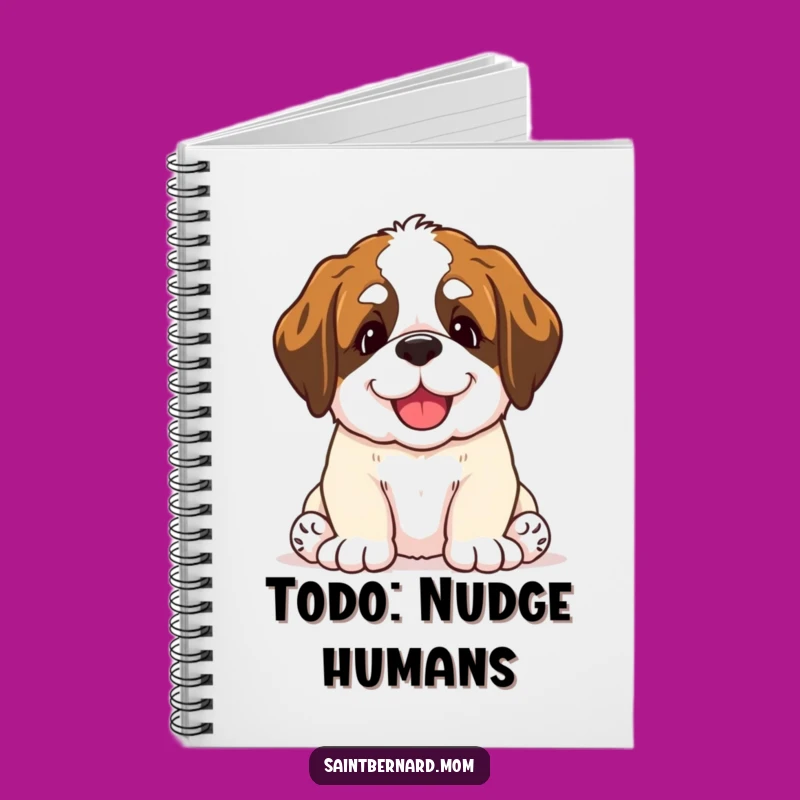 Funny Saint Bernard Puppy Nudge Journal - Sweet Dog Lover Notebook