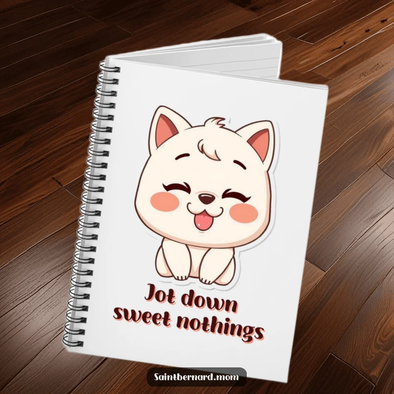 Funny notebook cover with a character’s huge grin and slobbery kiss, ready to capture your most joyful and affectionate thoughts.