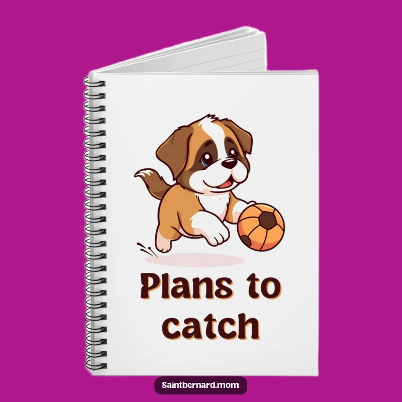 Funny Kawaii Saint Bernard Notebook: Jot Down Determined Goals