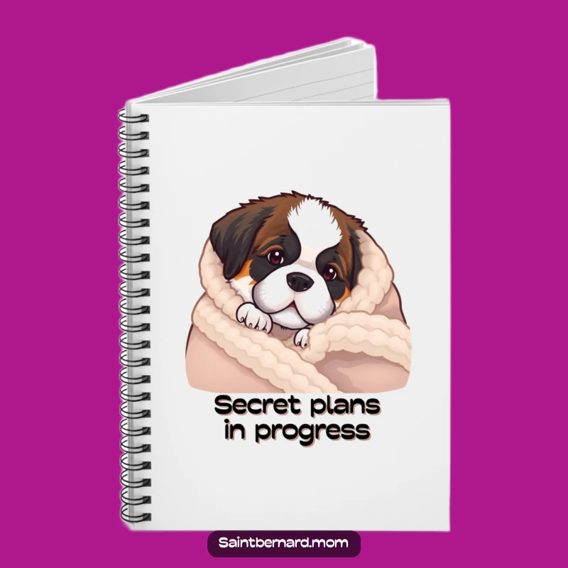Funny Saint Bernard Puppy Peek Journal - Cozy Dog Lover Notebook