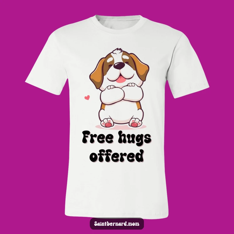 Funny Saint Bernard Hug T-Shirt: Wearable Love & Dog Humor!