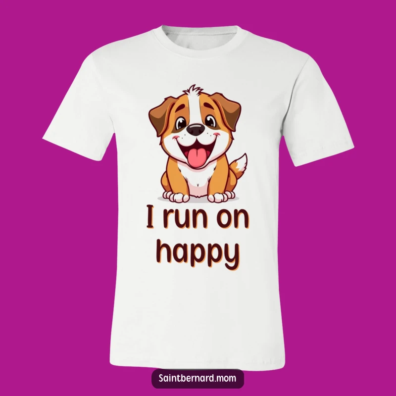 Funny Excited Saint Bernard Panting T-Shirt - Wear Your Enthusiasm!