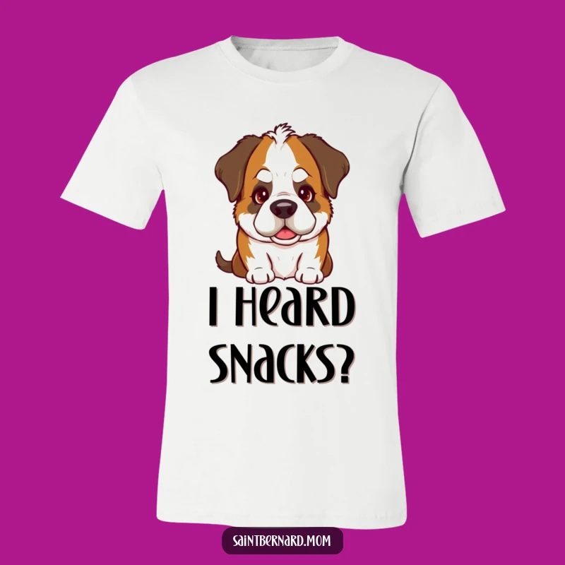 Funny Saint Bernard Head Tilt T-Shirt: Goofy Dog's Charming Gaze - Great Tee
