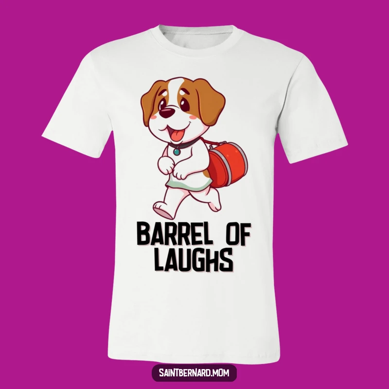 Funny Saint Bernard Lady T-Shirt: Barrel Hero, Awesome Dog Gift