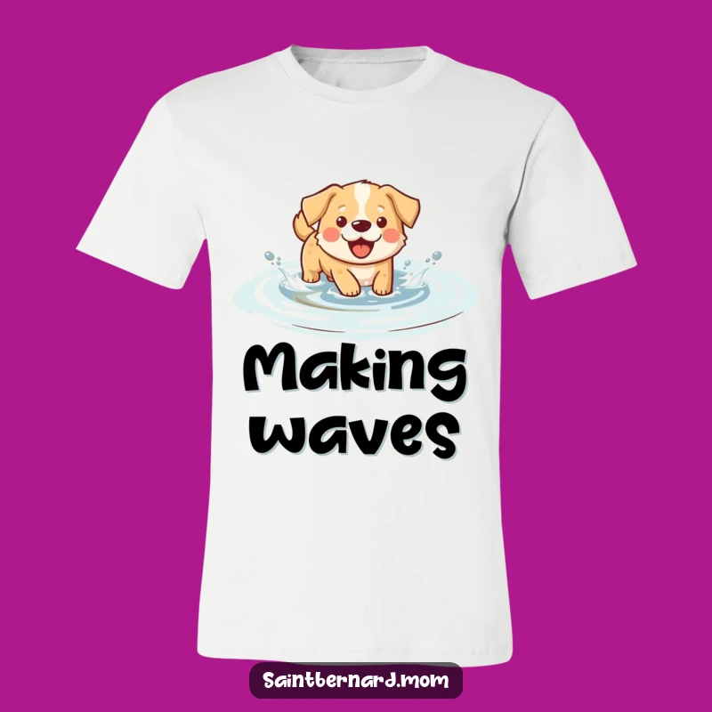 Funny Splashing Dog T-Shirt: Aquatic Canine Style, Ideal Funny Gift for Summer Fun