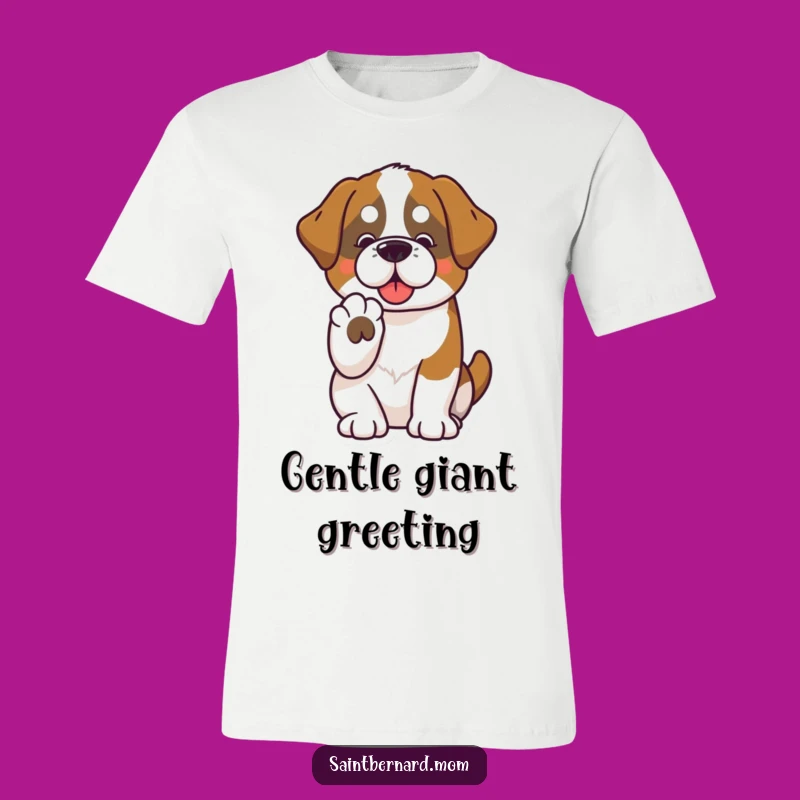 Funny Saint Bernard Paw Friendship T-Shirt - Adorable Kawaii Dog Tee