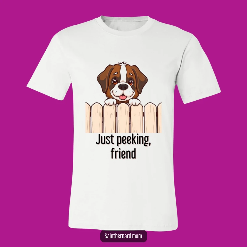 Funny Saint Bernard Peek T-Shirt - Show Your Love for Gentle Giants!