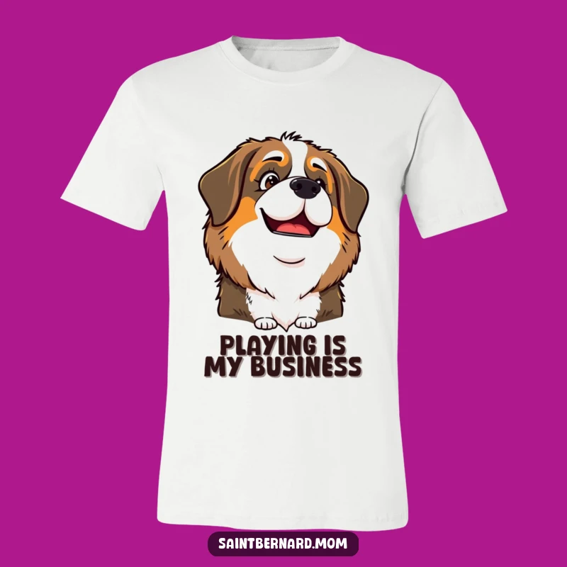 Funny Saint Bernard Lady T-Shirt: Playful Glint, Cheeky Dog Tee